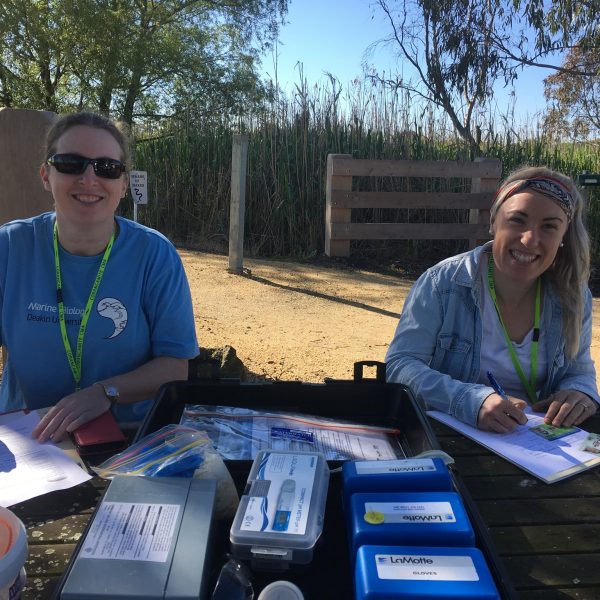 Waterwatch volunteers Wendy and Rosie monitor the health of Lake Colac by conducting regular water quality tests.